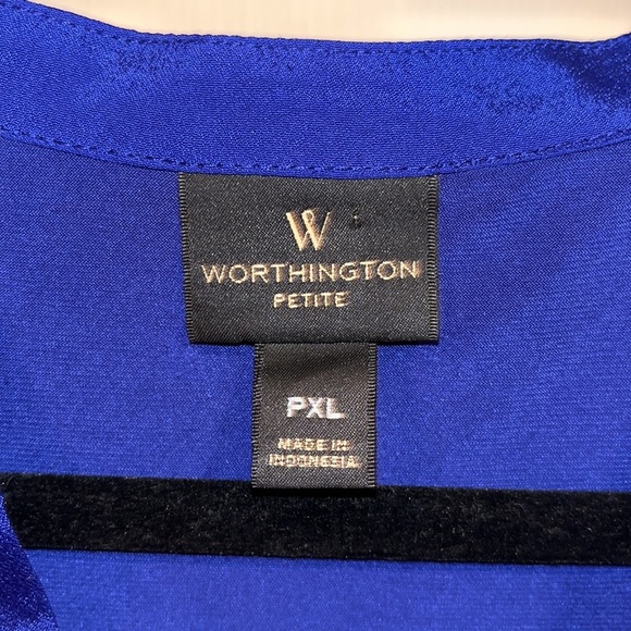Worthington petite ladies sleeveless cobalt blue top size PXL - Picture 6 of 7